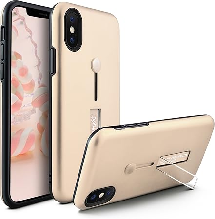 Iphone X Finger Strap Case Ring Holder Grip Holds Device 3 In 1 Fourchen Shockproof Slim Fit Dual Layer Protection Hybrid Cover Finger Ring Case For Iphone 10 Iphone X Gold Amazon Co Uk