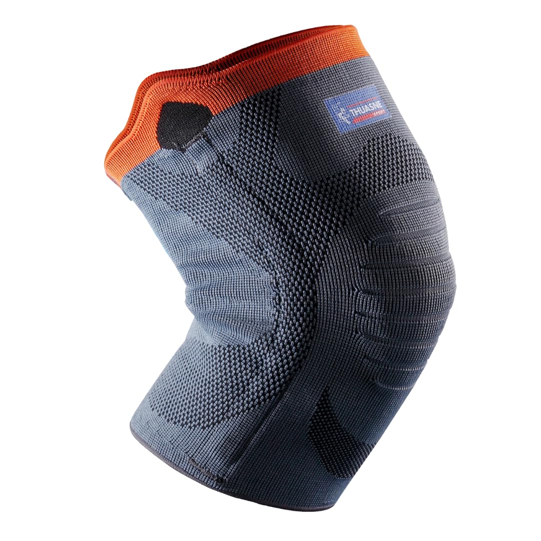Thuasne - Genouillère Sport Tricotée de Maintien Renforcée - Maintien et Confort du Genou - Tissu Élastique, Baleines Latérales Souples - Utilisation Simple - Dispositif Médical CE - Taille S