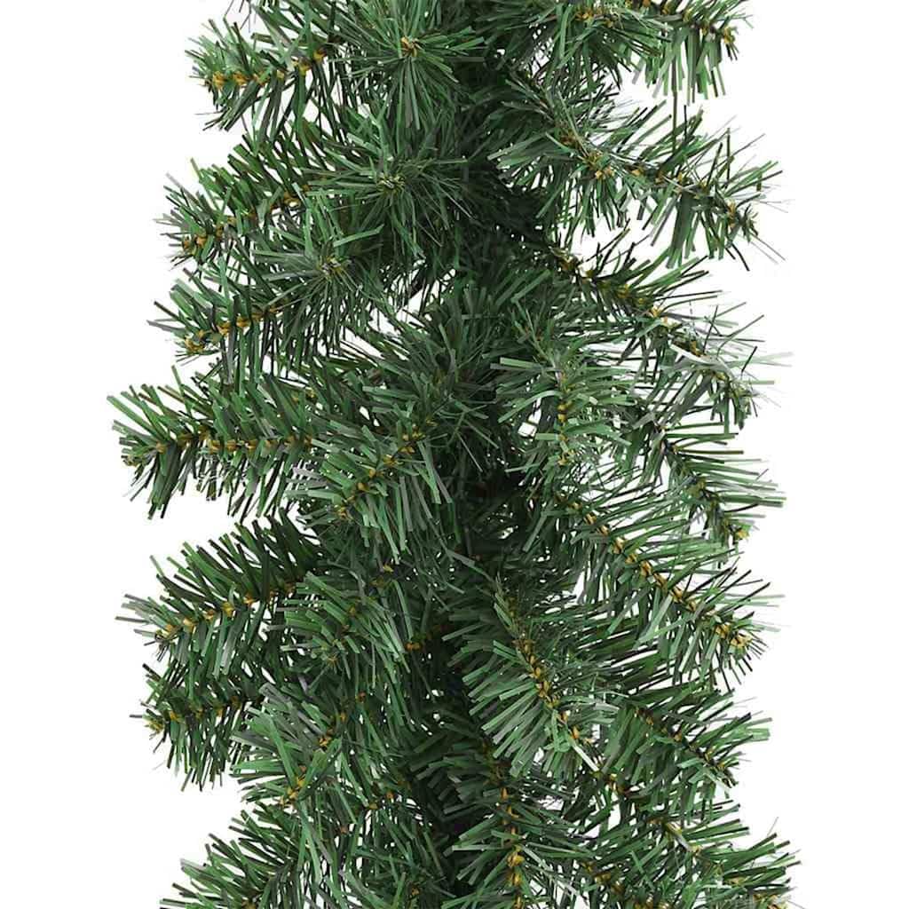 vidaXL Weihnachtsgirlande 2 pcs Grün 20 m PVC, Elegante Weihnachtsgirlande, Deko für Wohnraum, festliches Grün, saisonale Verzierung, Draußen für Festive Stimmung