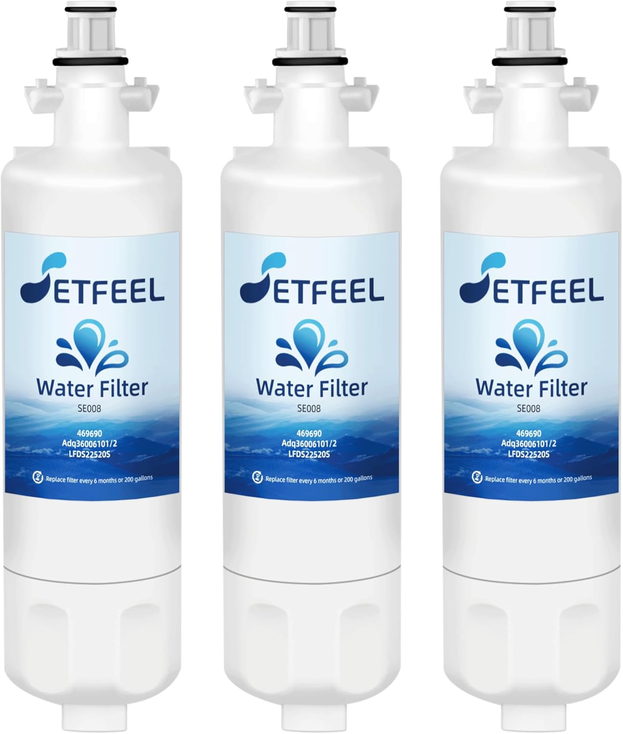 SETFEEL Adq360061 Water Filter Replacement for LG Refrigerator Lt700p Adq36006101 Lfds22520s,Fit Kenmore 9690 469690 Adq36006102 Lfxc24726s Lfxc29626s Rwf1200a Water Filter, 3-Pack