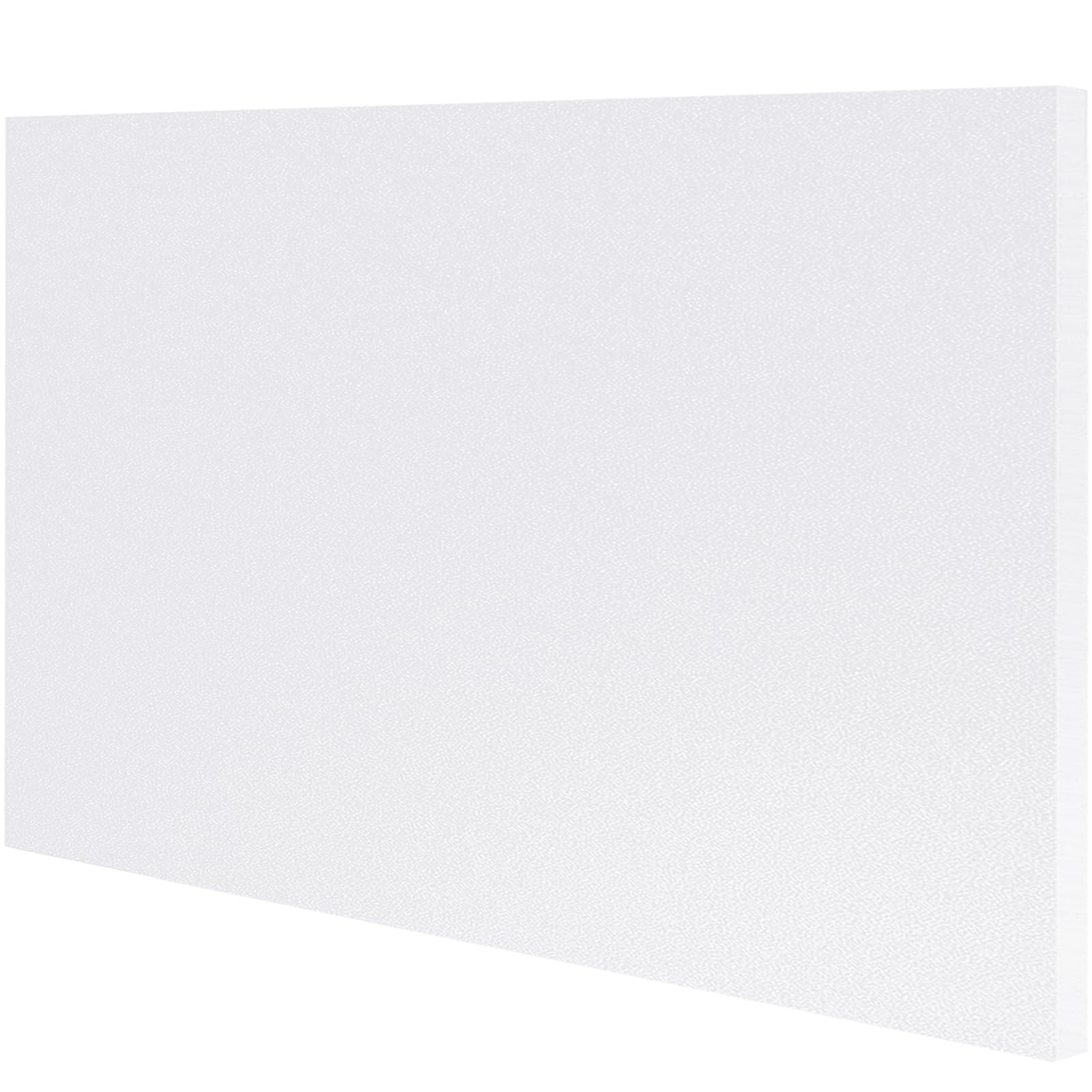 hdpe plastic sheet 1/2 inch thick 12" x 16", high density polyethylene solid board with different surfaces (textured front & smooth back), 0.5" thick diy machining panels for home, crafts (white)