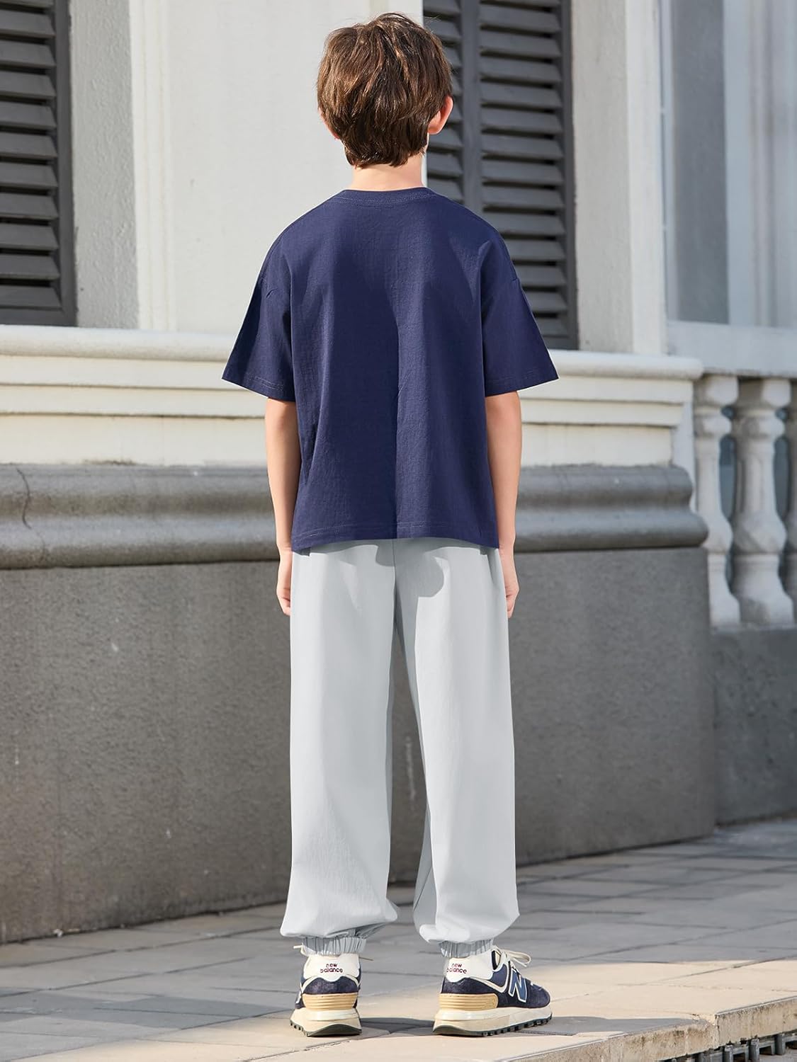 Haloumoning Boys Joggers Pants Kids Elastic Waist Sweatpants Quick Dry Mesh Color Block Athletic Pants 5-14Y - Image 4