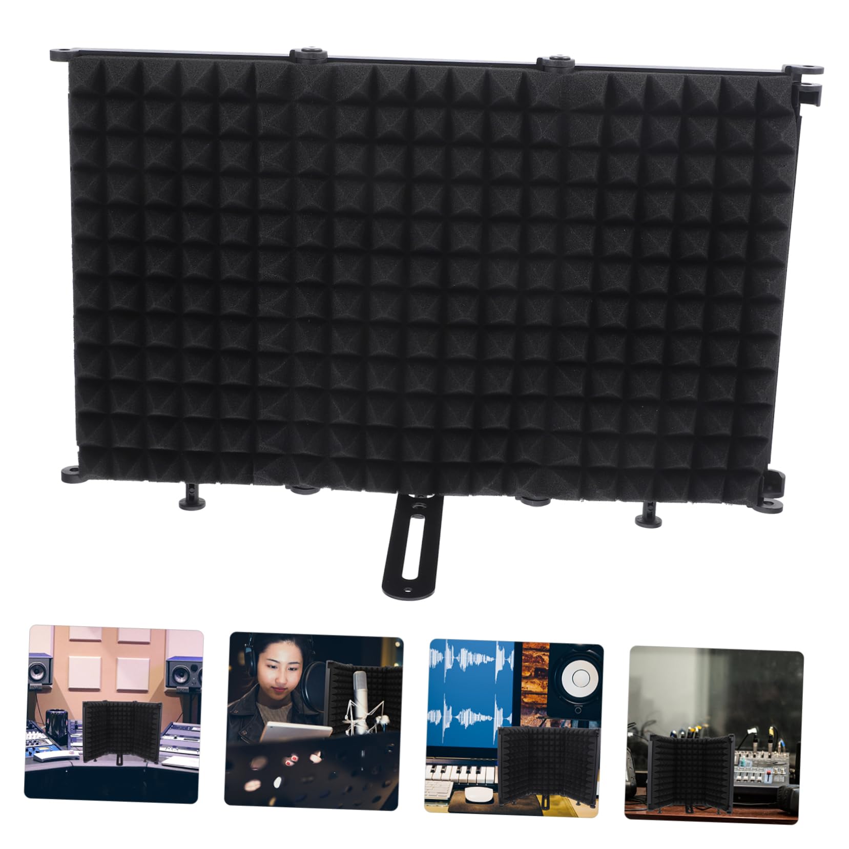 1 juego Filtro Antiviento para Micrófono Pantalla para Grabación y Streaming Material Duradero de Hierro y Esponja Diseño Plegable y Compacto para Estudio y Hogar
