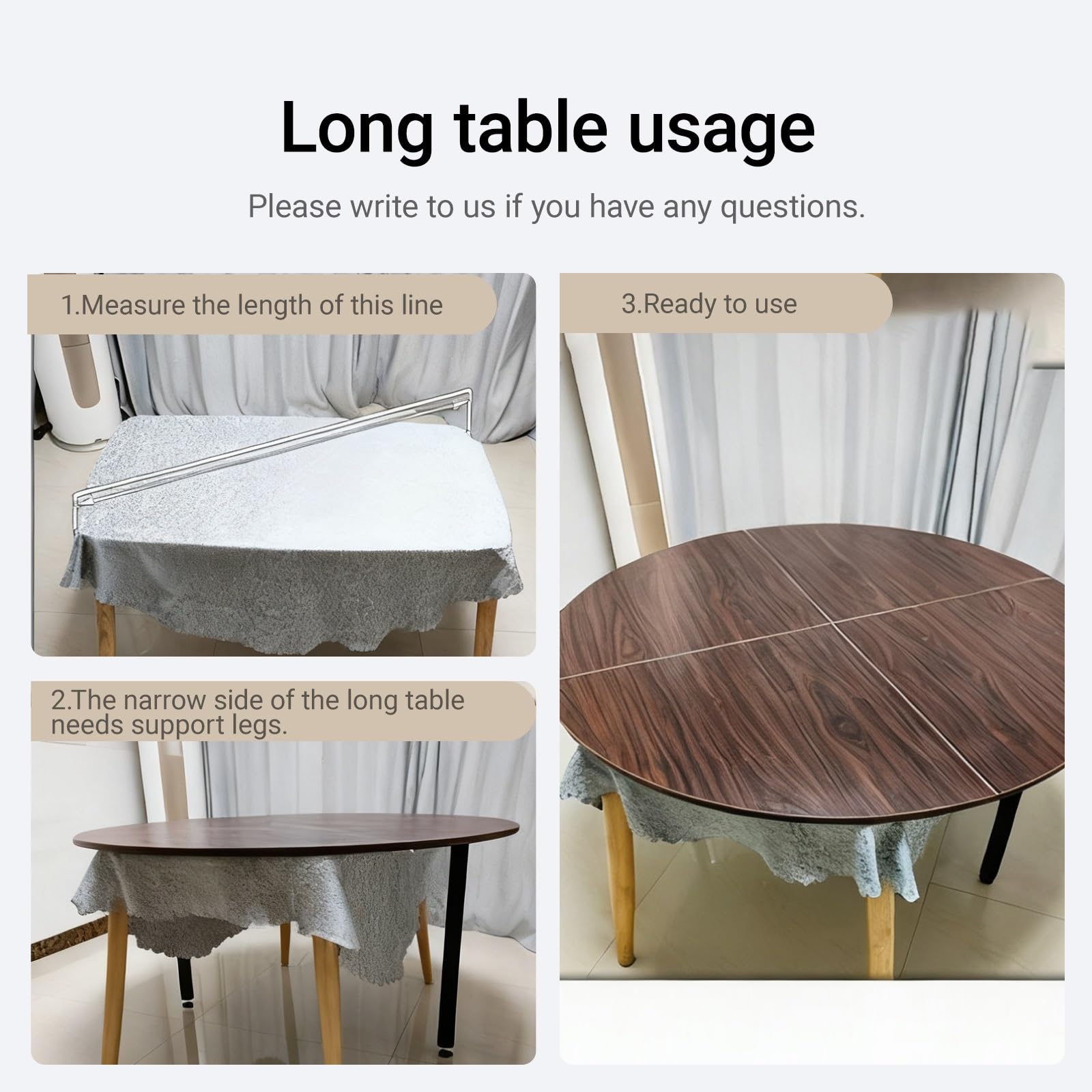 Lar - Mesa plegable redonda de 47 a 86 pulgadas de diámetro, extensor temporal de madera para catering, banquetes y pares, diseño fácil de colocar sin patas (nogal de 160 cm)