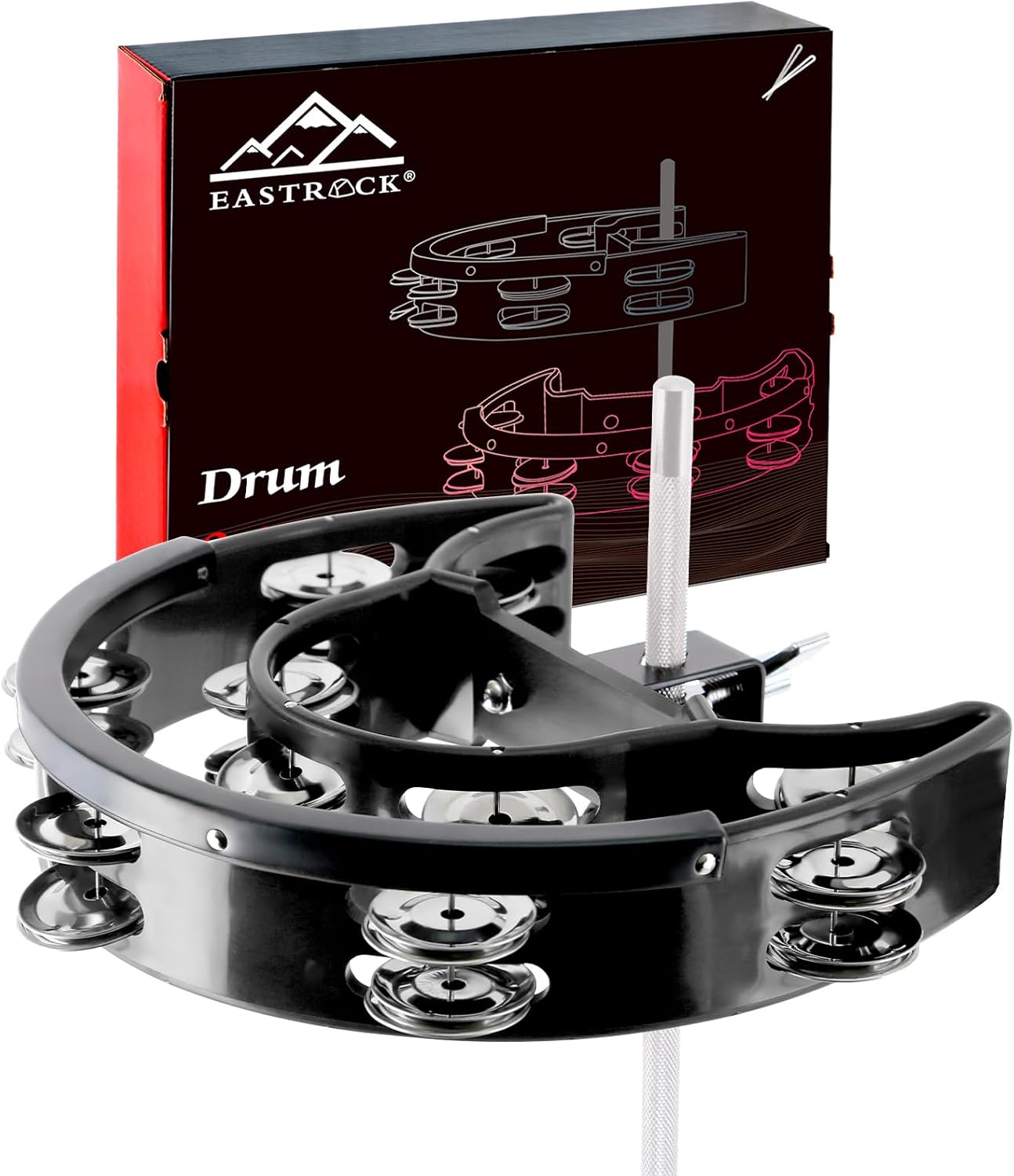 EASTROCK Drum Set Tambourine with Mounting Eye Bolt