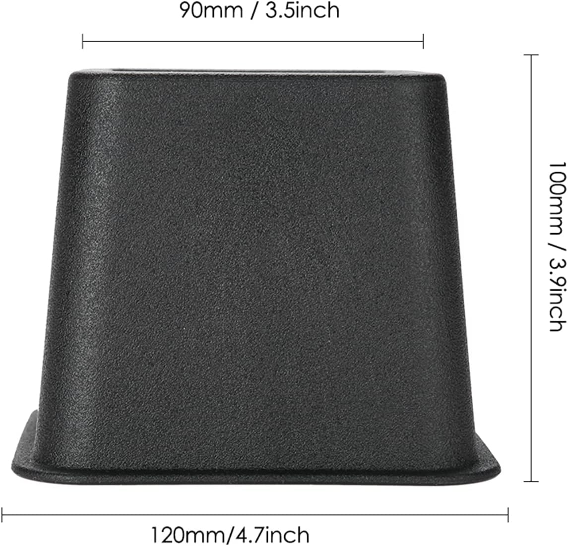 Horoper Heavy Duty Bed Risers, 4Pcs Set 3" Furniture Raisers Bed Chair Riser Wide Feet Stands