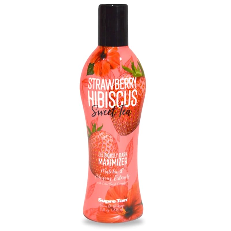 Supre Loção bronzeadora Strawberry Hibiscus Sweet Tea Dark Maximizer, 240 mL
