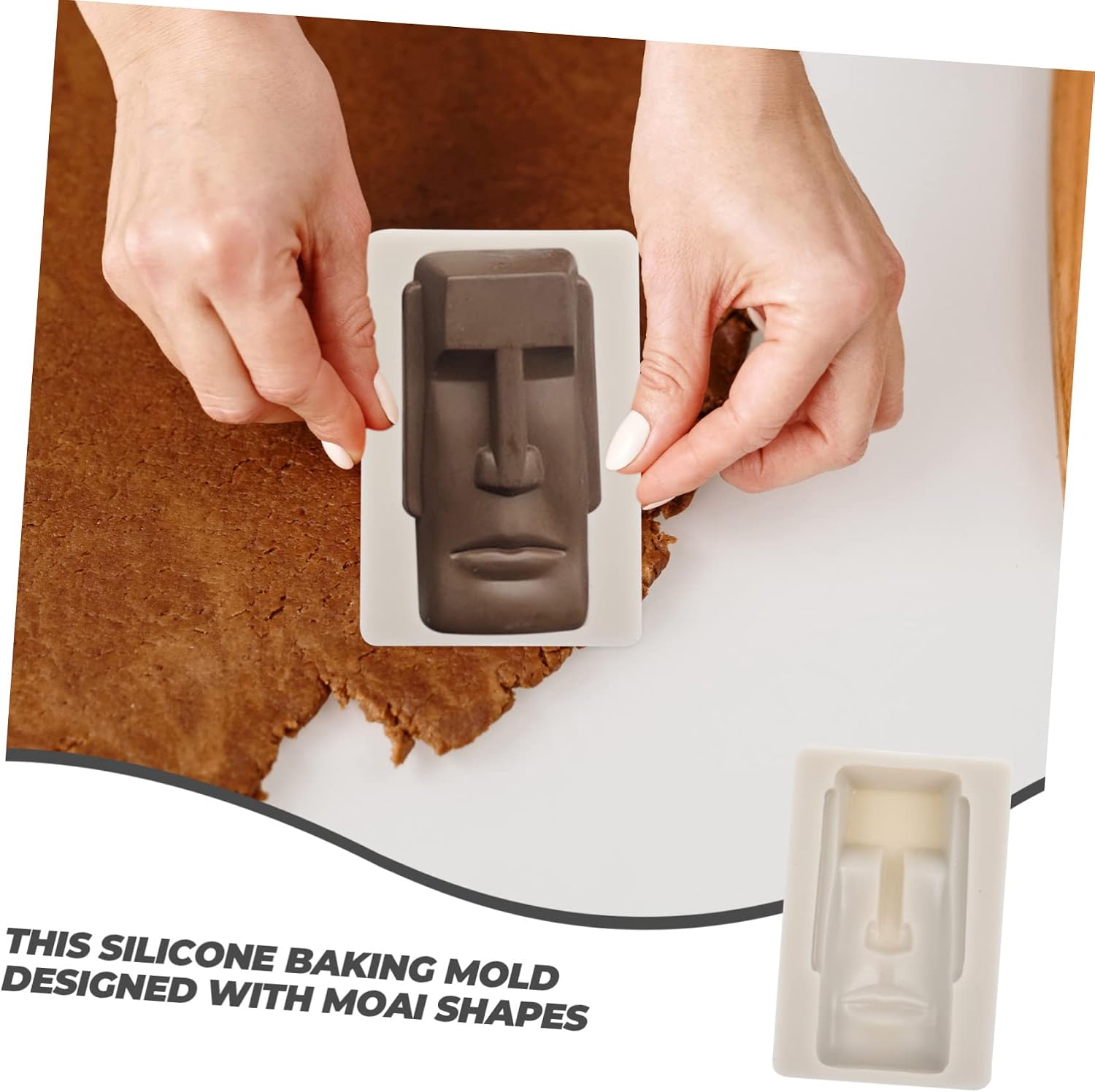 ABOOFAN 3pcs Moai Stone Statue Chocolate Molds Easter Candy Making Molds Muffin Easter Island Head Resin Casting Clay Plaster Moai Chocolate Soap Ice Cubes