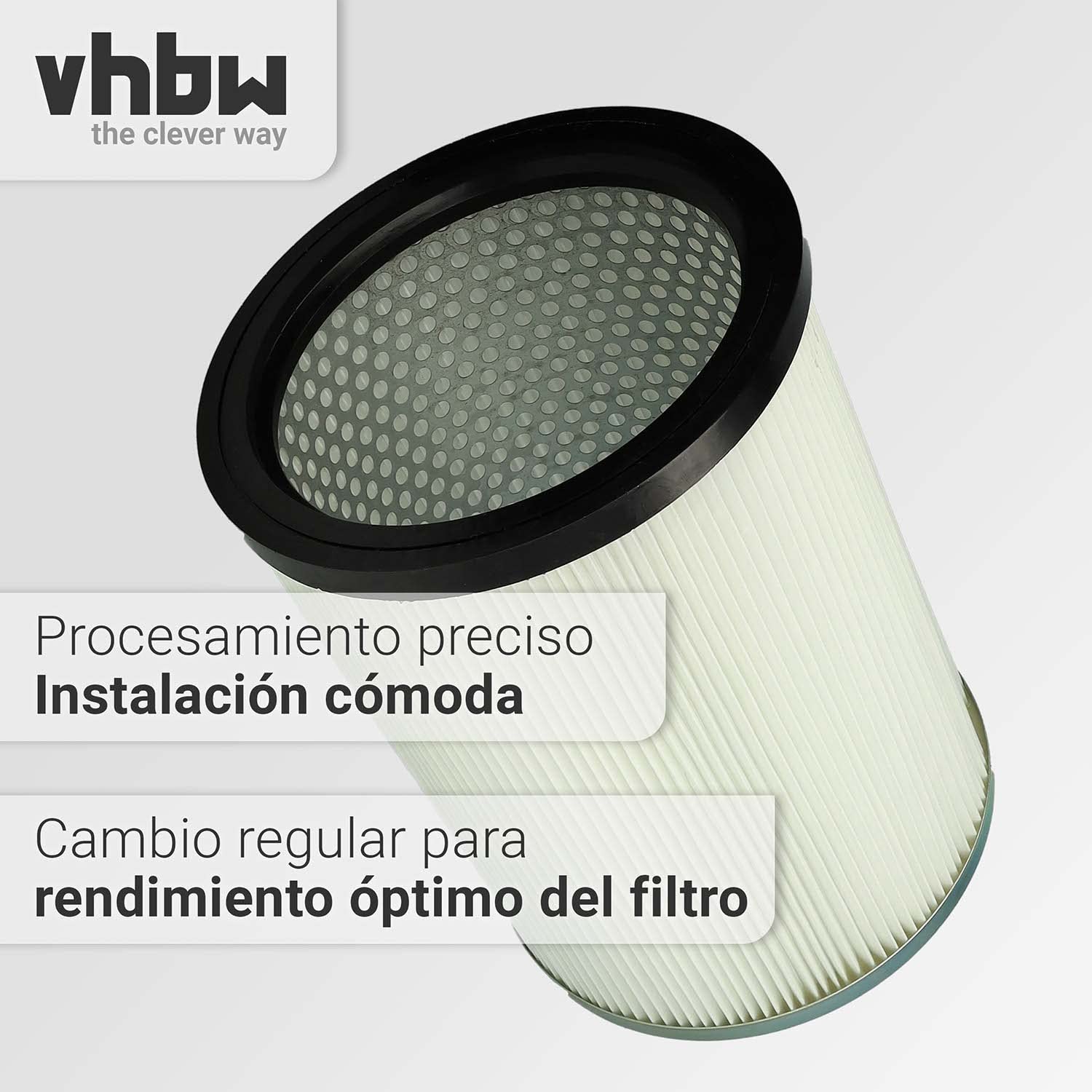vhbw 5x Filtro plisado compatible con Kärcher NT 70/3 Tc *EU, NT 90/2 Me Classic *AR, NT 90/2 Me Classic *BR 127 V aspiradora - blanco