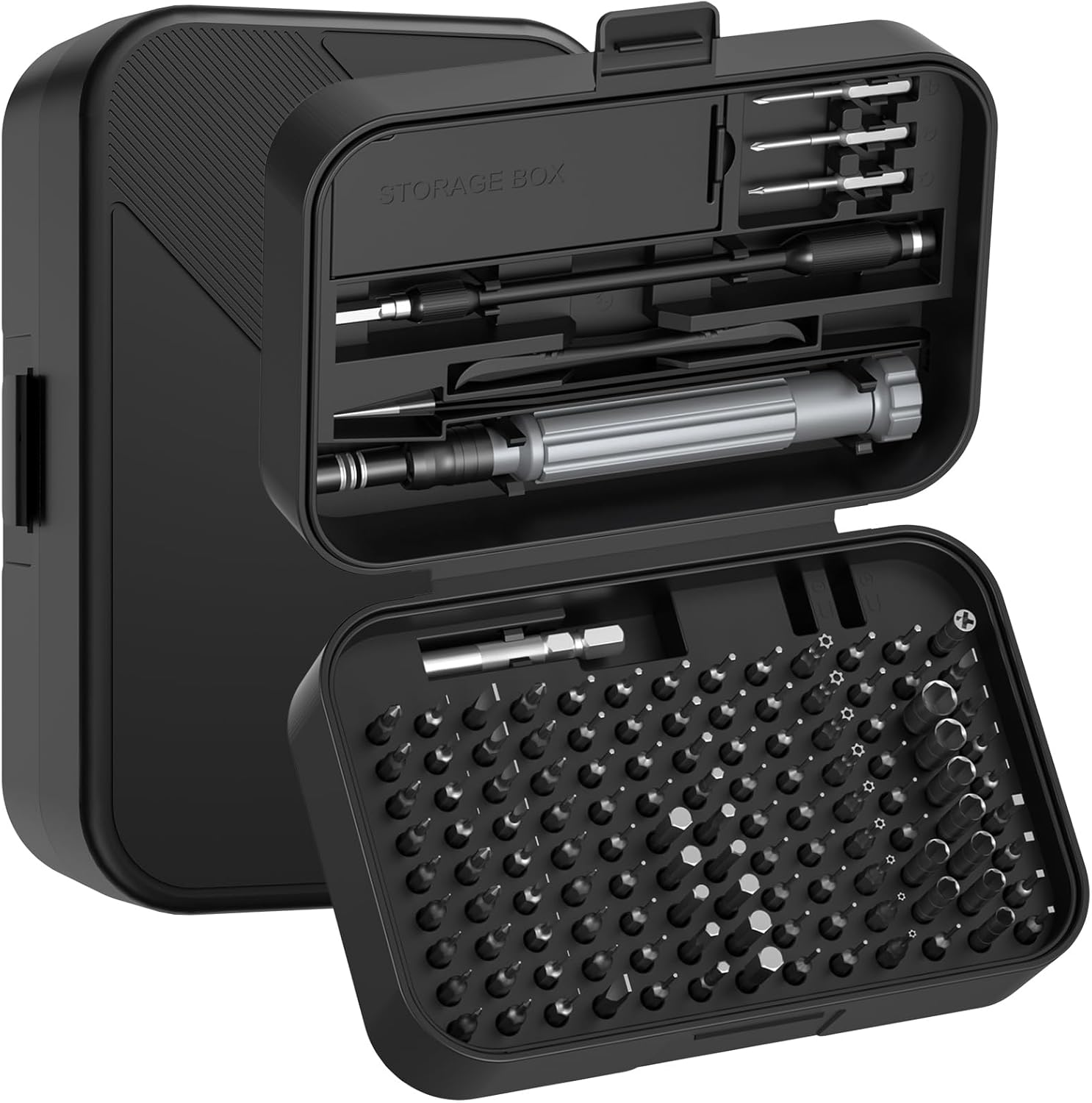 Precision Screwdriver Set, SOONAN 150 in 1 Electronics Tool Kit with 120 Bits Magnetic Screwdriver Set & 30-bit Magnetic Set Handy Repair Tool for Computer Phone Watch Camera Laptop, Black