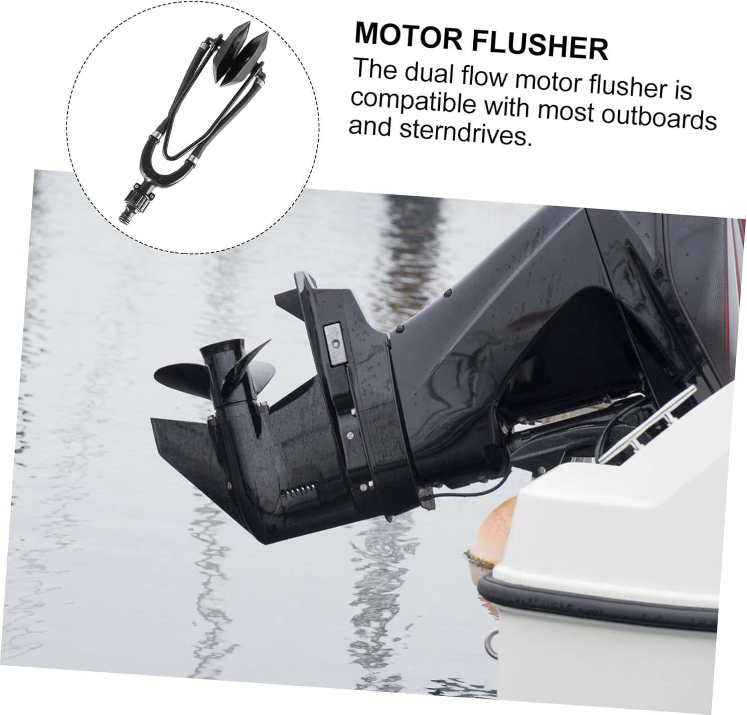 Dual Tube Motor Flusher for Engine Boat Cleaning Accessory Quick Connect Hose Fitting for Use