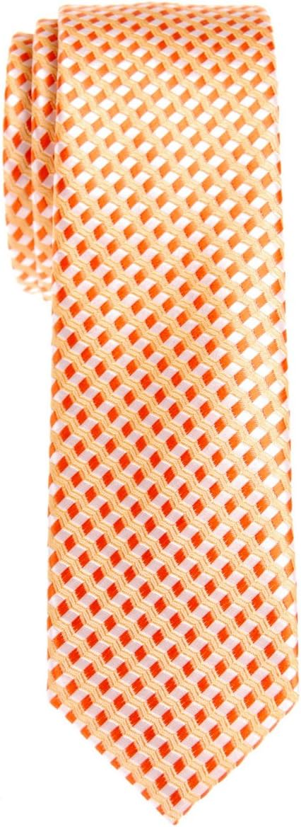 Retreez Wavy Zig Zag Stripe Pattern Woven Skinny Tie Necktie