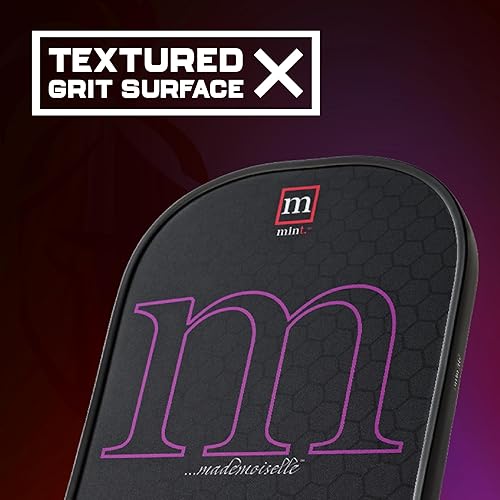 Miniatura 6 de Mint Sport Mademoiselle - Pala de pickleball T700 de fibra de carbono con núcleo de polipropileno de 0.63 pulgadas, superficie giratoria