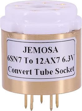 1PC 6SN7 6SL7 6N8P 6N9P CV181 TO 12AX7 12AU7 ECC82 ECC83 7025 6.3V DIY Audio Vacuum Tube Amplifier Convert Socket Adapte 6SN7 TO 12AX7 Copper