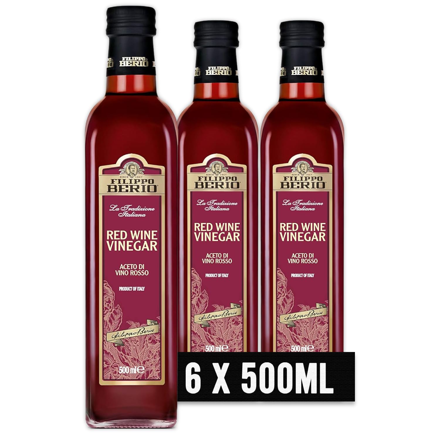 Red Wine Vinegar 500 ml (Pack of 6)