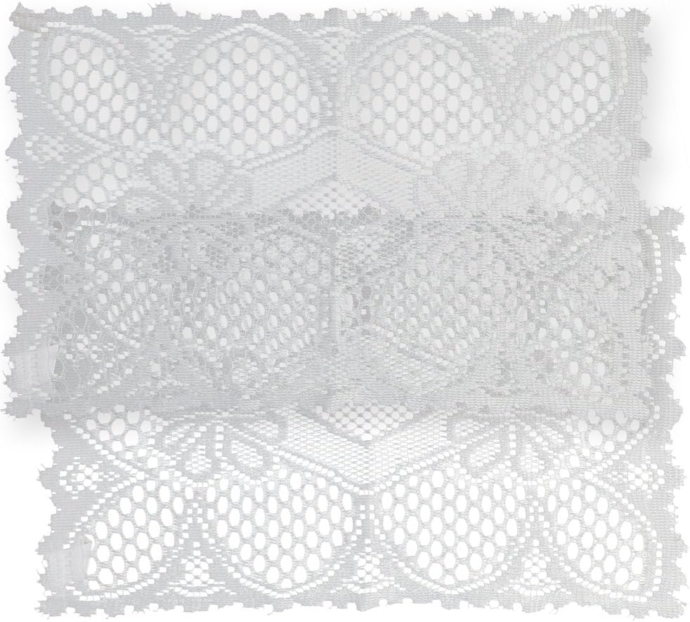 Home-X® Rectangular Lace Doilies. Set of 2. Cream or White (White)