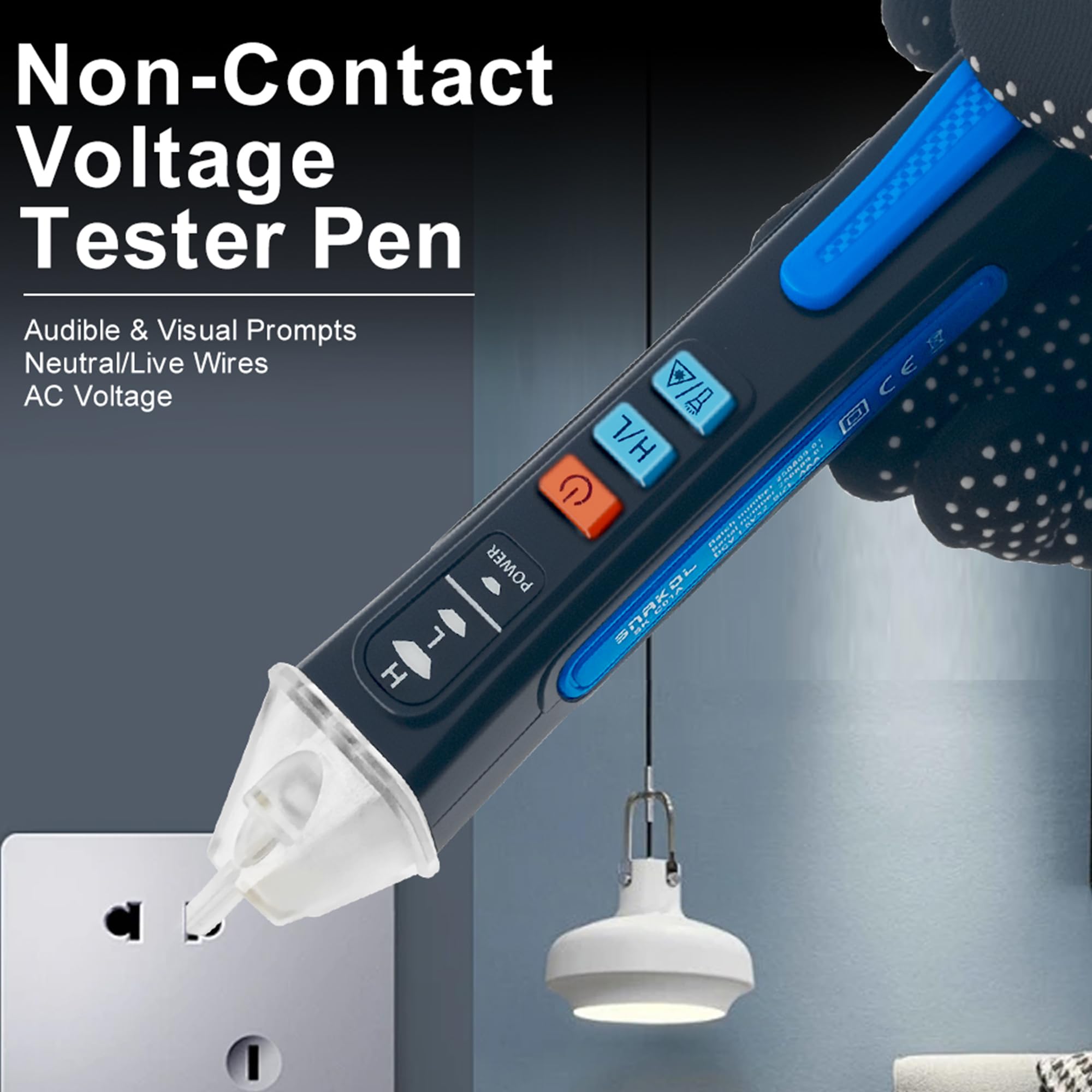 Non Contact Voltage Tester Pen, 12V-1000V AC Electrical Tester with Laser Position, Live Neutral Wire Detector, Wire Breakpoint Finder, Audible & Light Alarm, Flashlight, Auto Power Off — Amazon image 5