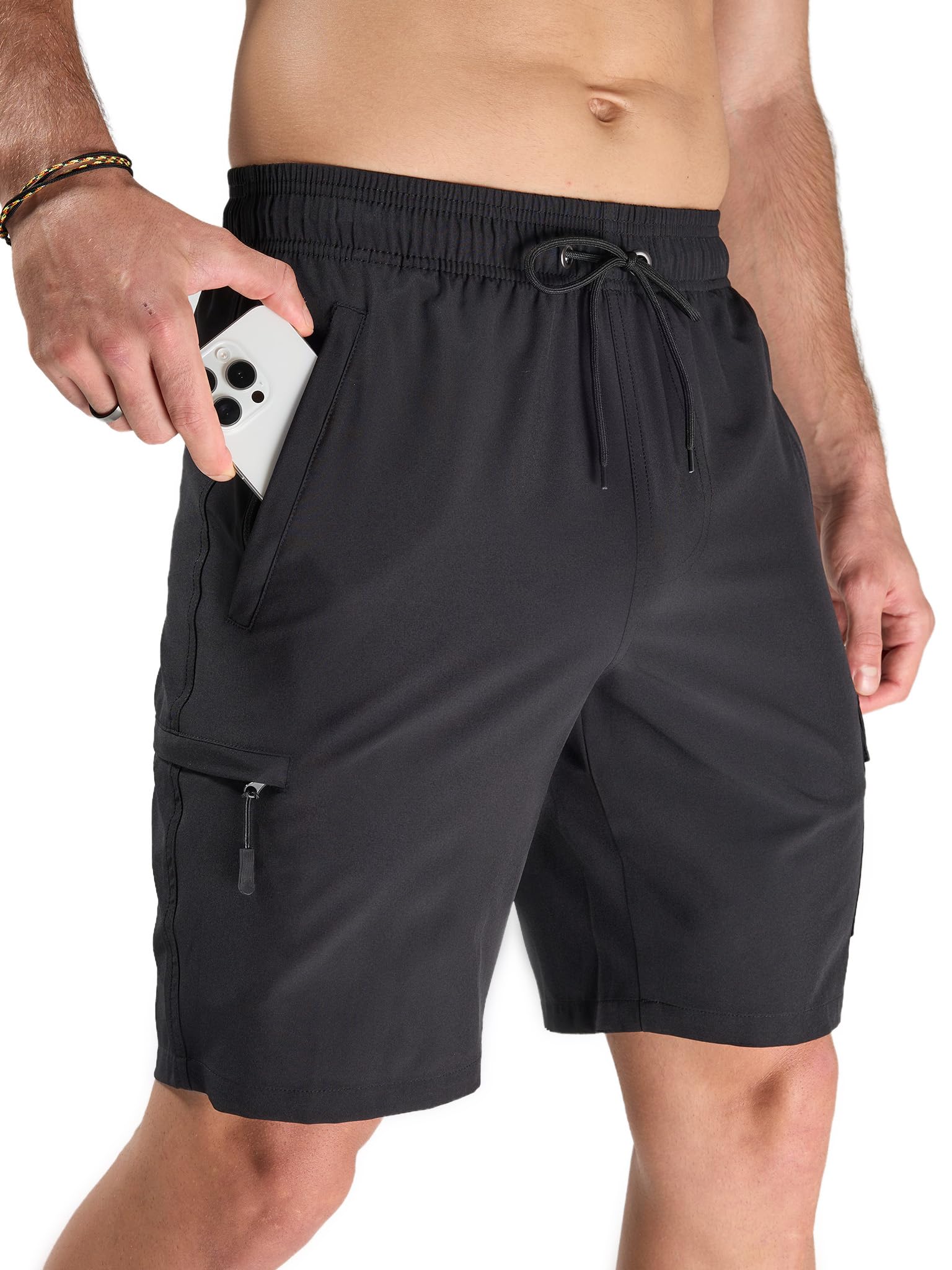 Arcweg Badehose Herren Cargo Shorts mit Reißverschlusstasche - Lange & Schnelltrocknende Badeshorts Schwimmhose ohne Innenfutter für Freizeit, Strand und Sport S-3XL