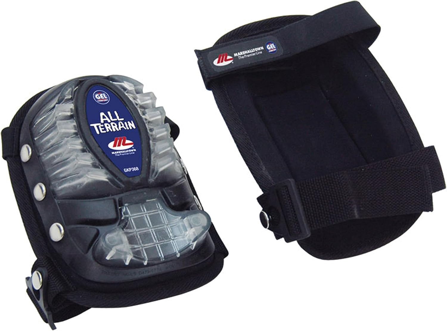 MARSHALLTOWN All-Terrain Knee Pads, Injected Gel for Superior Comfort and Protection, All-Terrain Knee Pads (8 1/2 x 6 1/2), with Adjustable Clip Fastener, GKP37