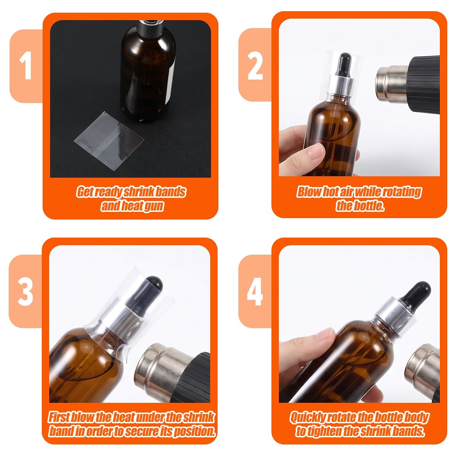 600pcs Shrink Wrap for Bottles, Bands & Jars, 1.8x1.6 Inch, Clear