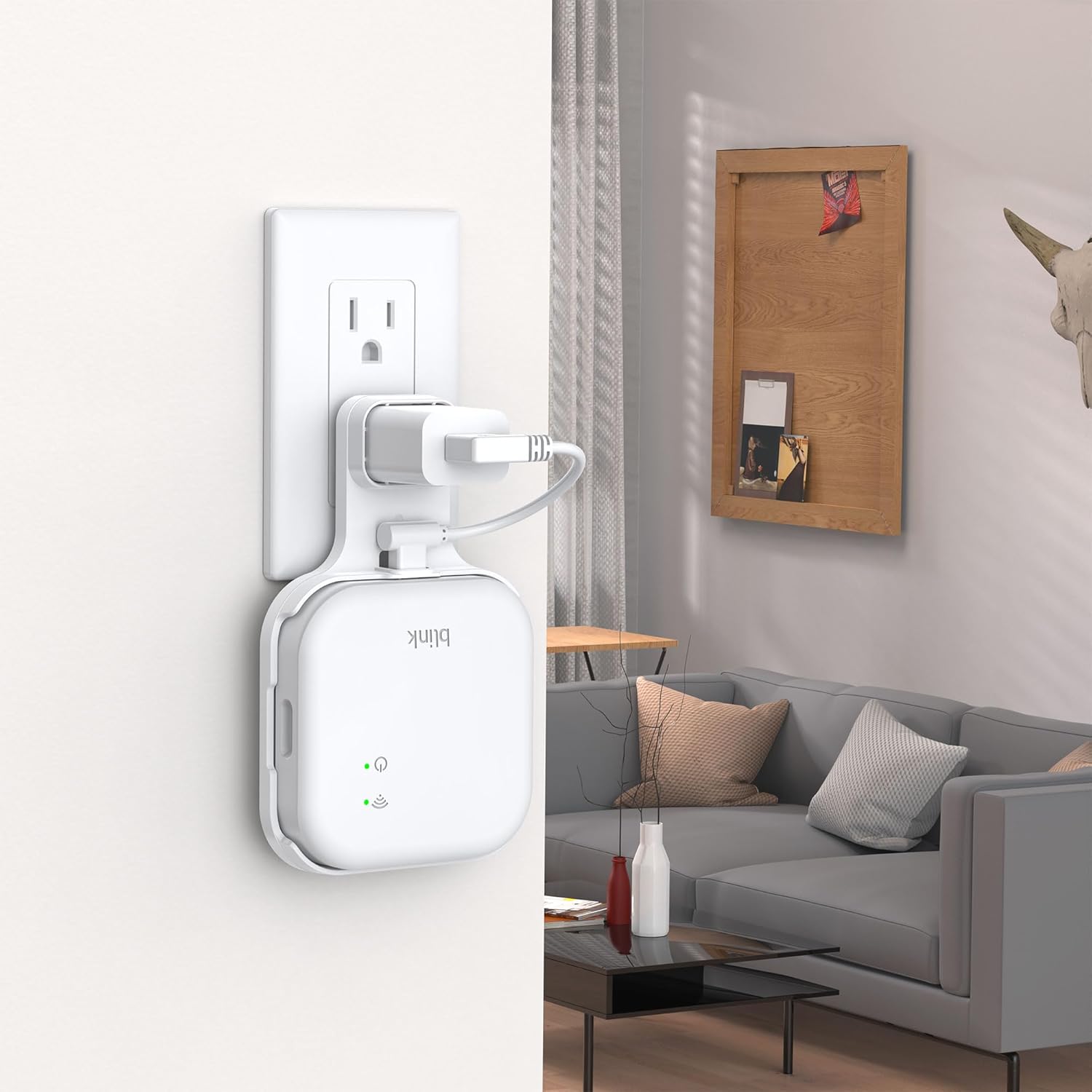 HomeMount 64GB Micro SD Card Outlet Wall Mount for Blink Sync Module XR with Short Cable, Save Space and Easy Move Wall Holder Mounting Bracket for Blink Outdoor Indoor Home Security Camera