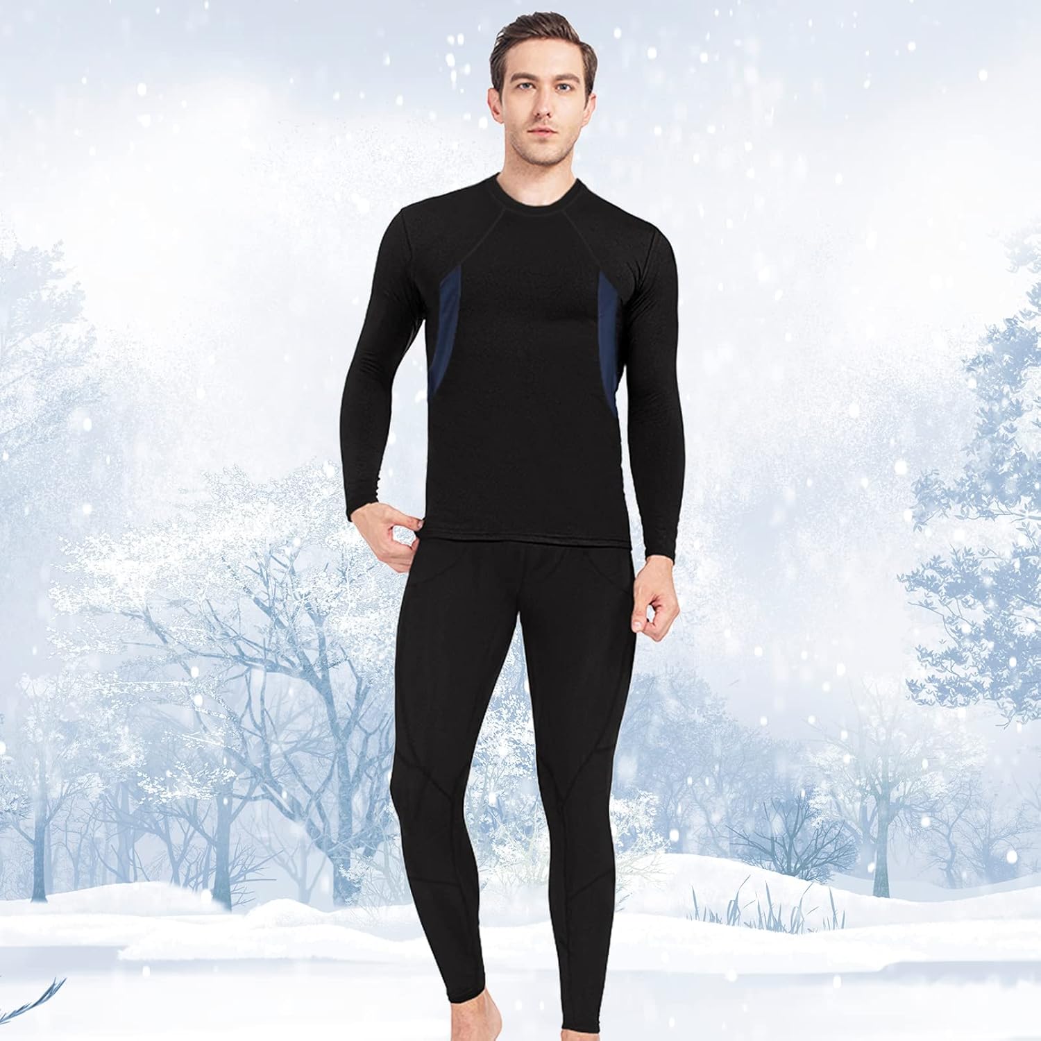 Thermal Underwear Set for Men-Sport Base Layer Long Johns for Male Compression Suits Winter Cold Gear for Skiing Running at  Men’s Clothing store
