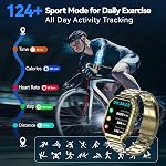 Smart Watch,Smart Watch for Men with Answer/Make Calls, Fitness Tracker Watch with Waterproof 200+Sports Modes Health Monitor Sleep Monitor for iOS Android, Golden