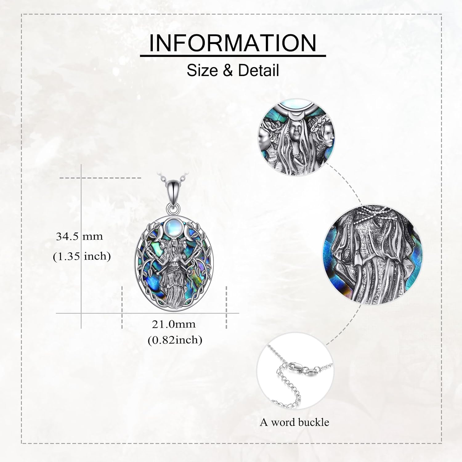 Hecate Necklace 925 Sterling Silver Triple Goddess Pendant Witch Triple Moon Necklaces Pagan Witchy Jewelry Gifts For Women Female - Image 5