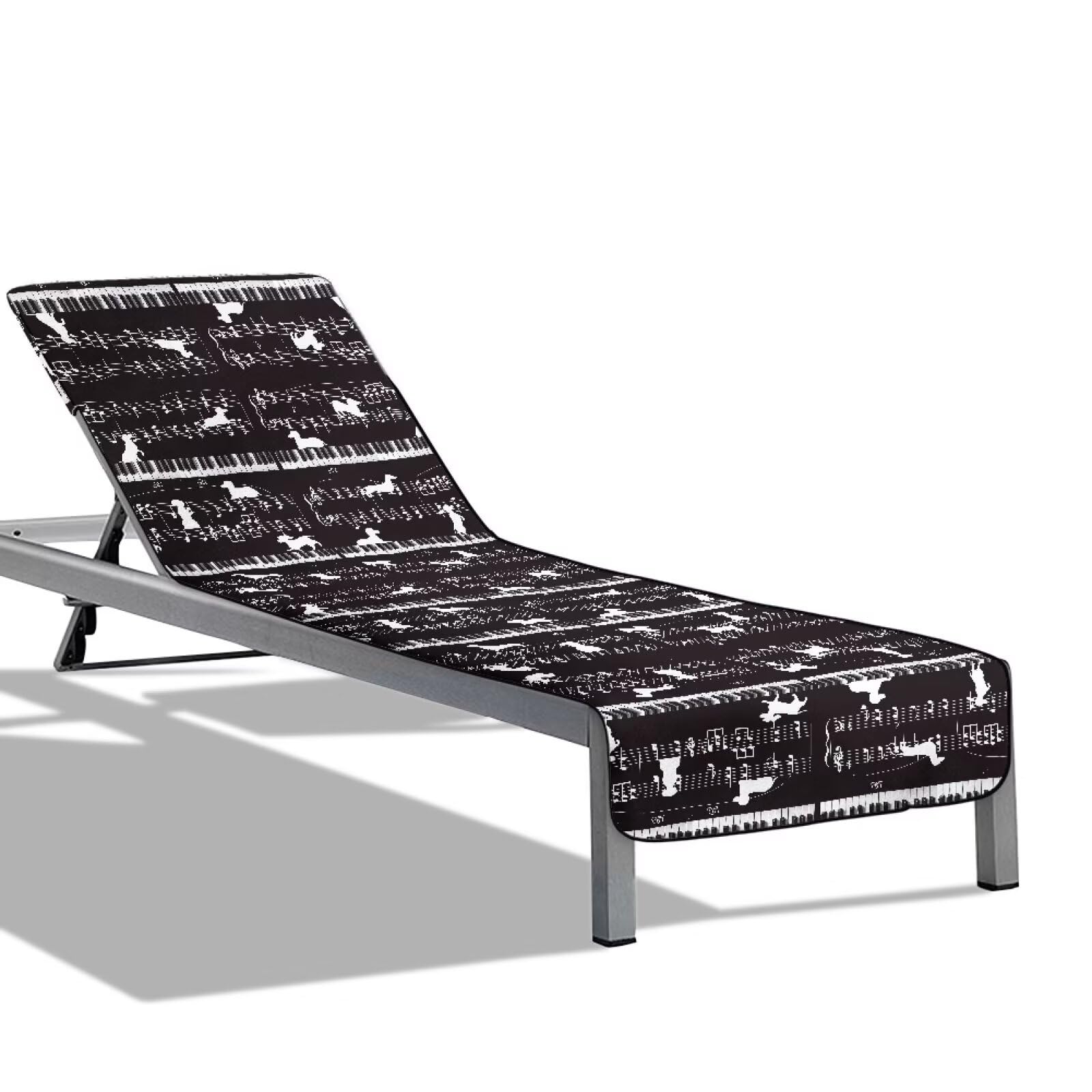 Kathyboom Music Dog Beach Mat Sand Proof Pool Lounger Chair Cover Soft Chaise Lounger Cover for Hotel Outdoor Patio Vacation Sunbathing Lawn