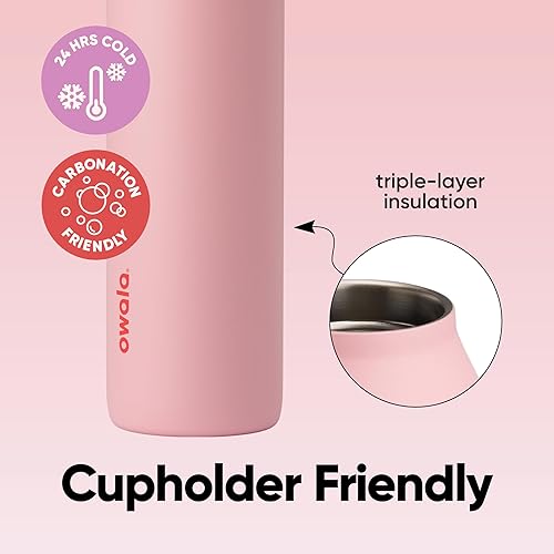 Miniatura 3 de Owala FreeSip Twist Insulated Stainless Steel Water Bottle with Straw for Sports and Travel, BPA-Free, 24-oz, Sweet Pea