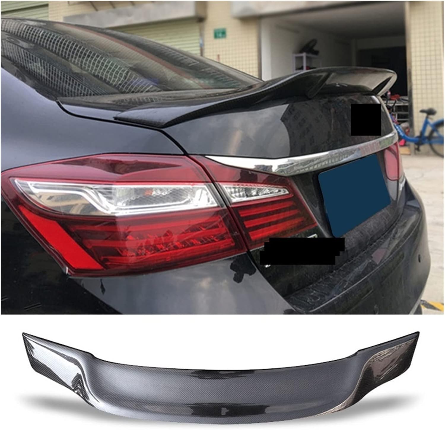 TOONZZ ,Car Spoiler, Car Trunk Spoiler Carbon Fiber FRP Auto Rear Trunk Wing R Fit
