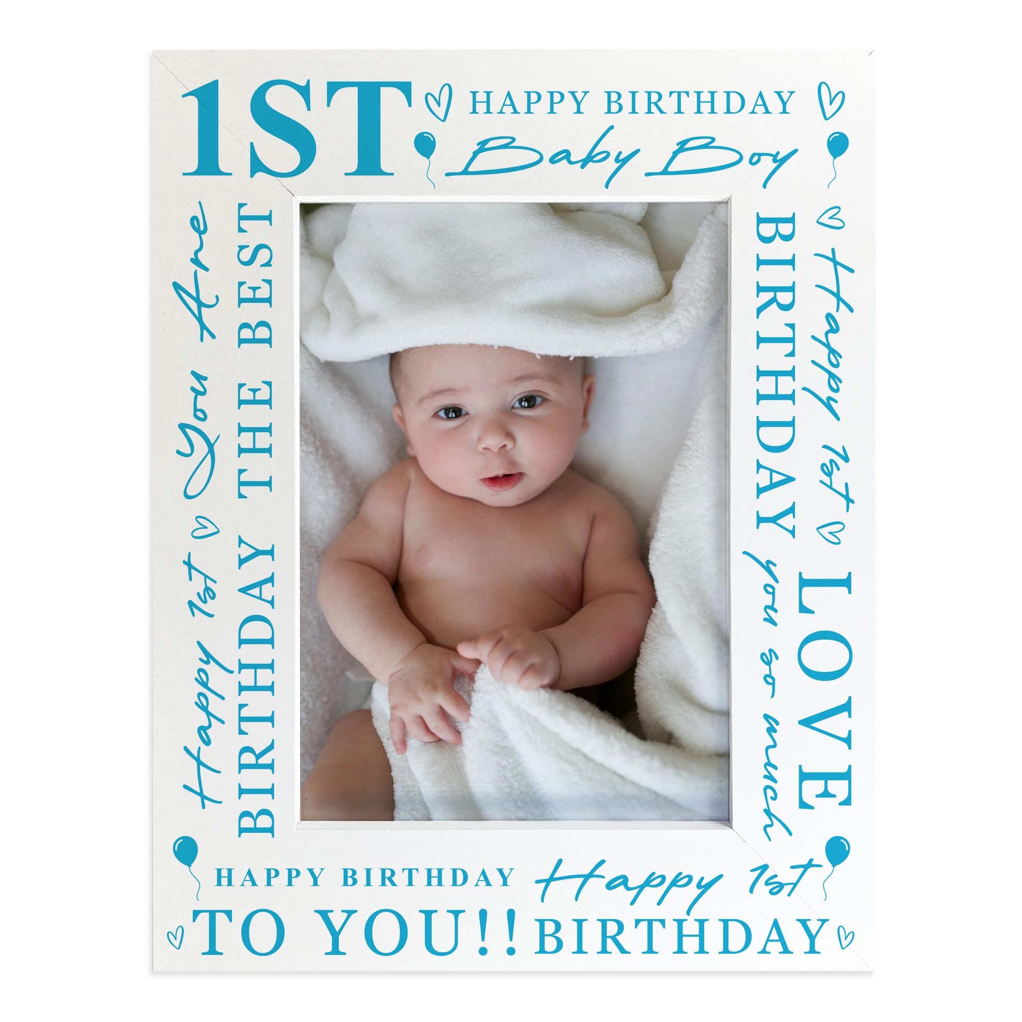 RED OCEAN 1st Birthday Gifts For Baby Boy 1st Birthday Photo Frame 1st Birthday Decoration Gifts For Baby Boy Son Grandson Nephew Keepsake
