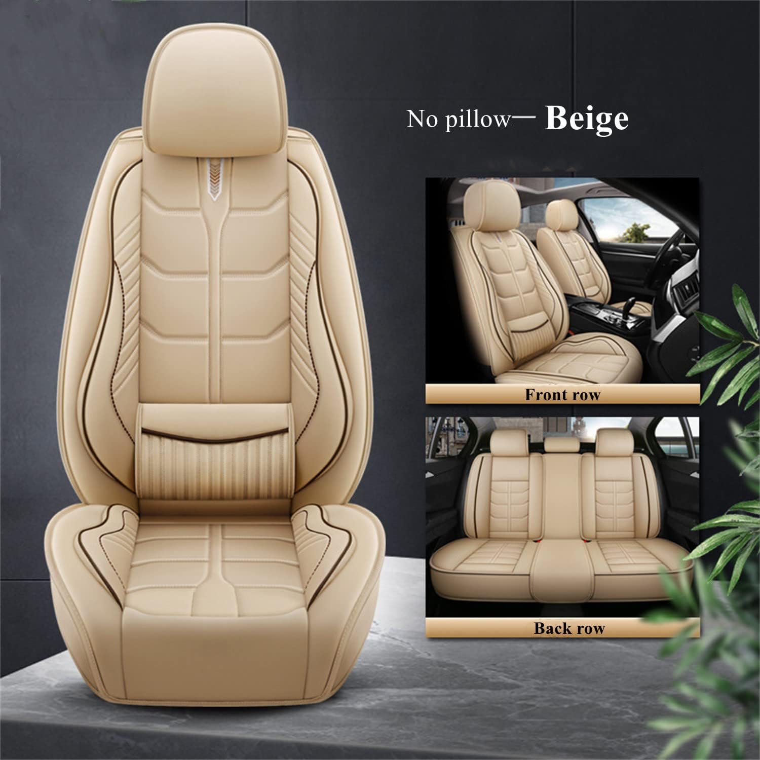 Coche Juegos De Cubreasientos para Nissan Qashqai 3.Gen (J12) 2021 2022 2023, Impermeable Transpirable Fundas Interior Accesorios,A/Beige- Nopillow