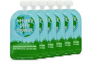 Wee Sprouts 5oz Easy-Fill Reusable Food Pouches with Double Zippers (6-pack)