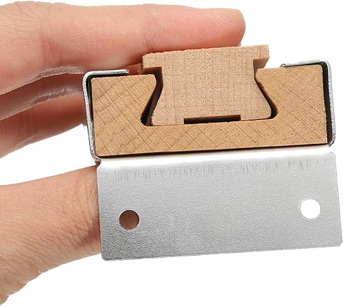 Miniatura 5 de uxcell 4 guías de madera para cajones con soporte deslizante de metal, guía central de madera clásica, kit de repuesto de rieles inferiores de