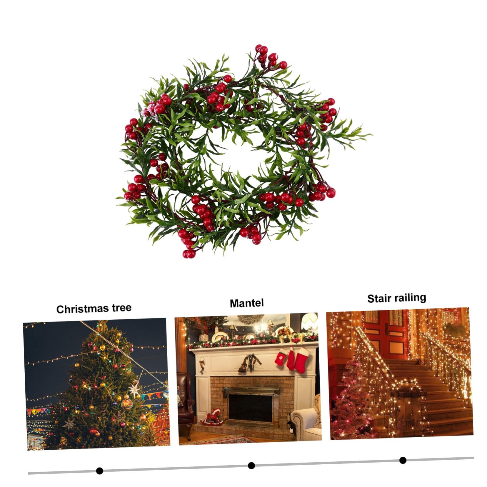 TOPBATHY 3 Piezas bastón de Navidad decoración de botín de Mimbre de Navidad Guirnalda de otoño Decoraciones navideñas Artificial Plants Mimbre Decorativo ratán de Falsas PVC