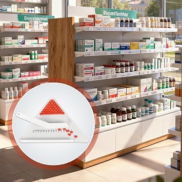 Pill Counter Tray, Triangular Pill Counting Tray with Spatula, Pharmacy Counting Tray for Sorting Tablets