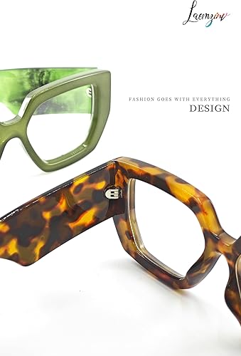 Miniatura 5 de LA022 - Lentes de luz azul cuadrados de gran tamaño para mujer, marco grueso grande, gafas de lectura grandes para computadora y juegos