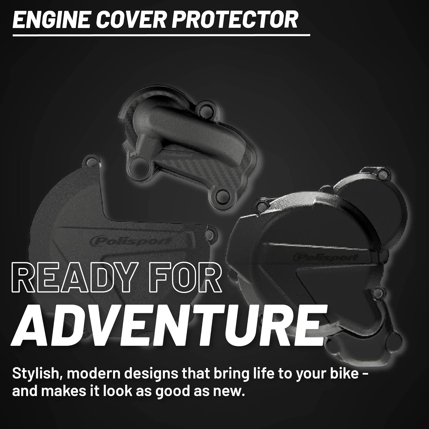 Polisport Motocross Motorcycles (MX) Engine Covers Protection Kit for KTM EXC/XC-W 250/300 (2017–2022) Dirt Bikes – OEM-Quality, Superior Fit, Enhanced Flexibility, and Lasting Durability – Blk