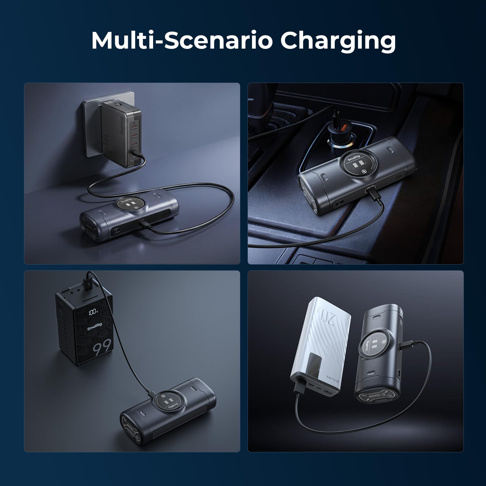 Kit Batteria SMALLRIG EN-EL15c Con Doppio Caricatore Rapido USB-C, Display A LED Per Nikon ZR, Z6III, Zf, Z8, Z7II, D850 E Molte Altre