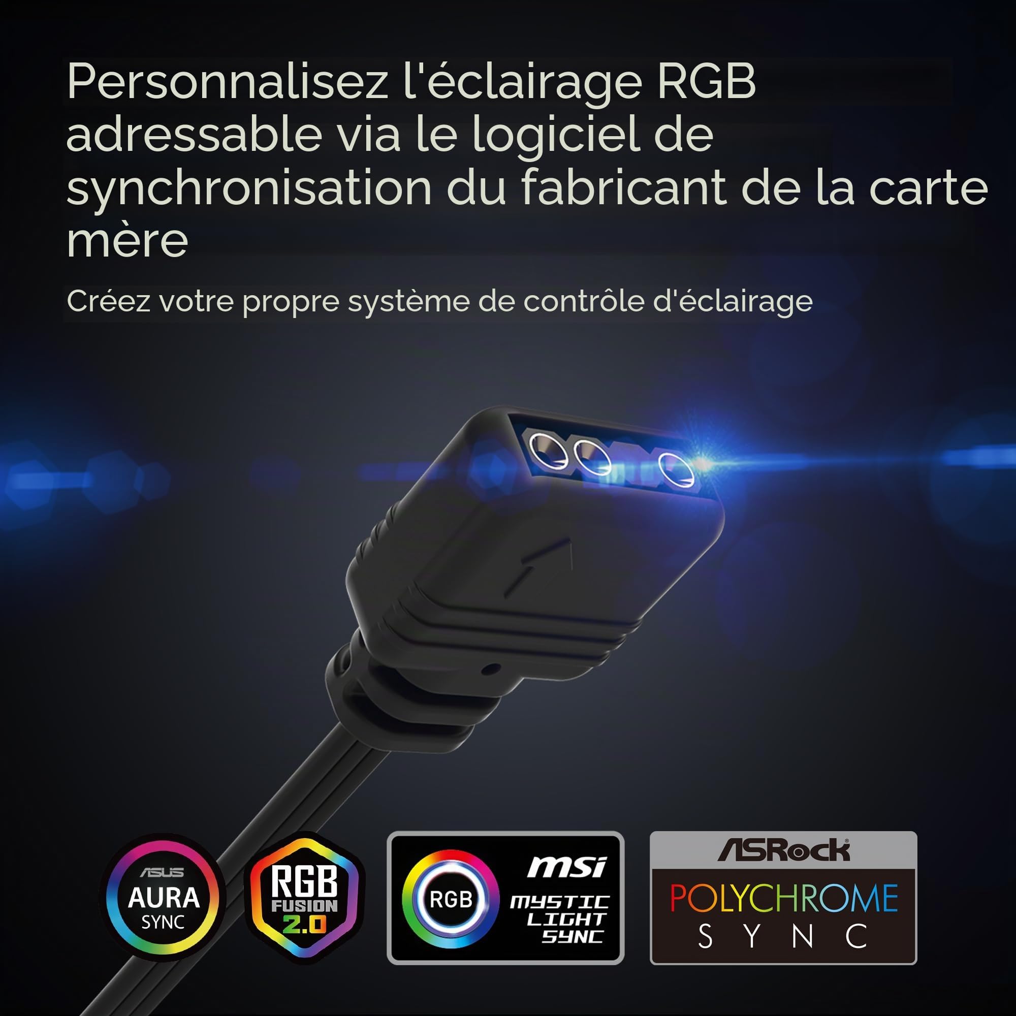 GAMDIAS AEOLUS M3-1204R Ventilateur RGB 120 mm, Ventilateur pc avec télécommande, personnalisez les LED RGB adressables, roulement hydraulique, jusqu'à 2 000 tr/min, 4 Ventilateurs