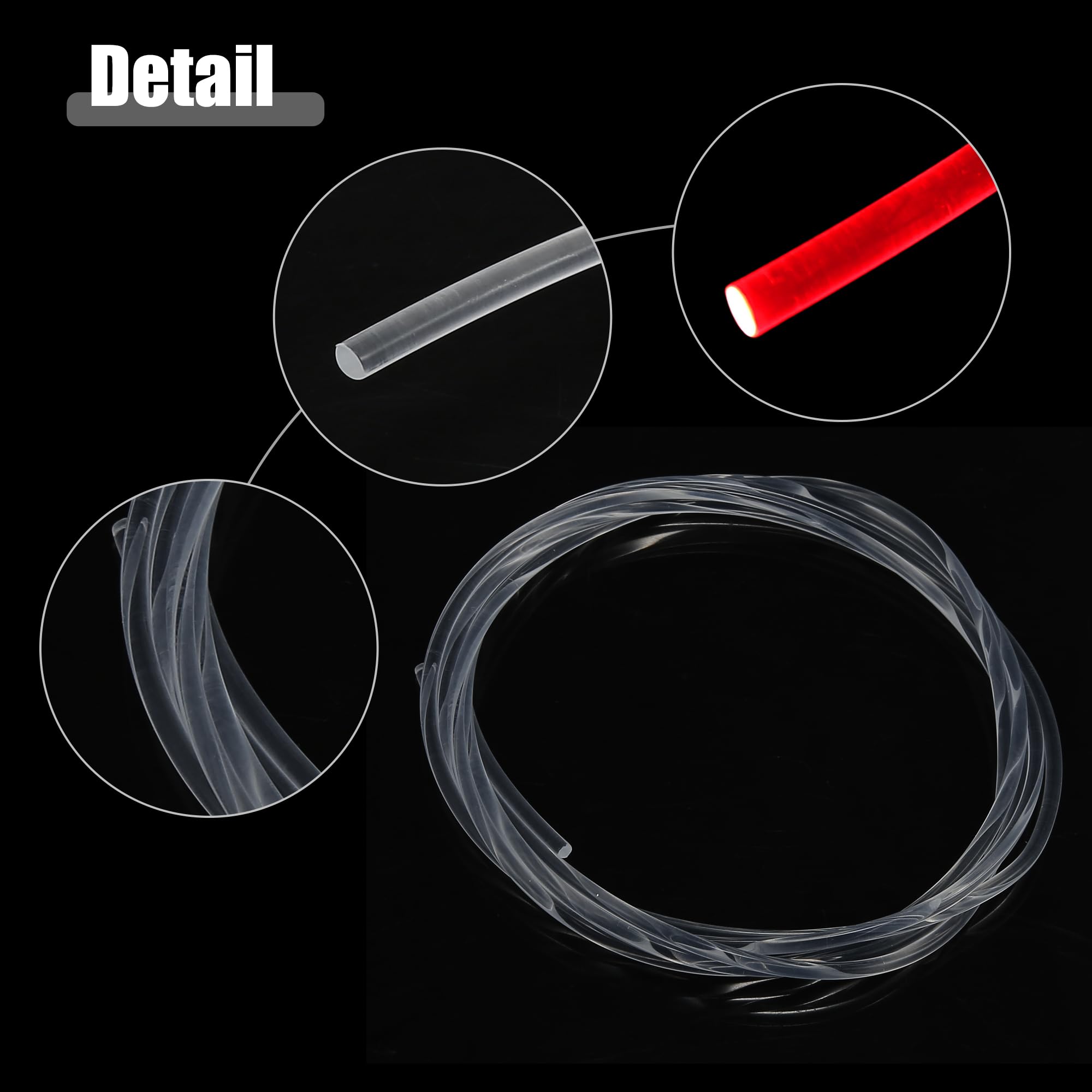 X AUTOHAUX 3.5mm 0.14" 2m 6.56ft Universal Car Fiber Optic Cable Clear - 1 Pcs - Image 3