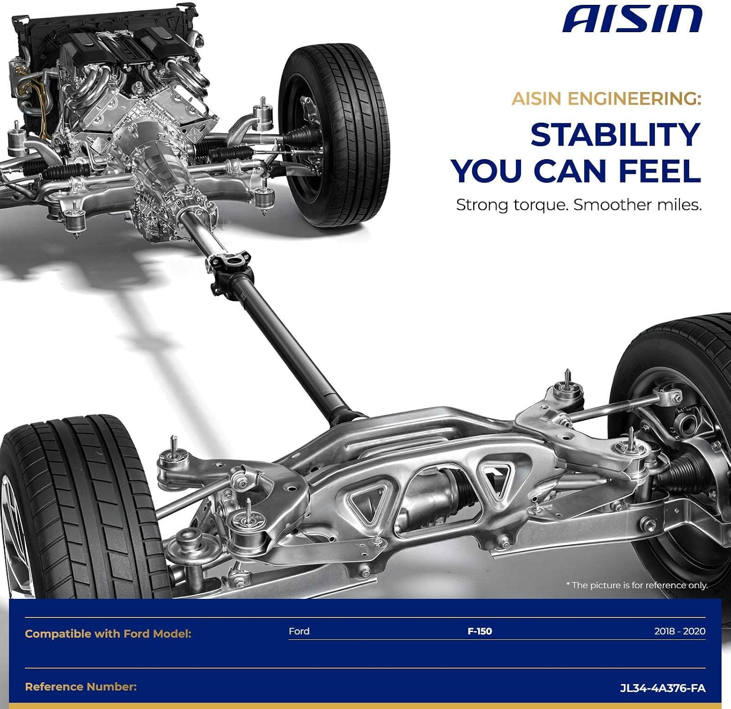 AISIN AFTERMARKET DRSFD-00168 Front Drive Shaft - Compatible with Ford F-150 2018-2020 - V8 5.0L - 31.46" Length