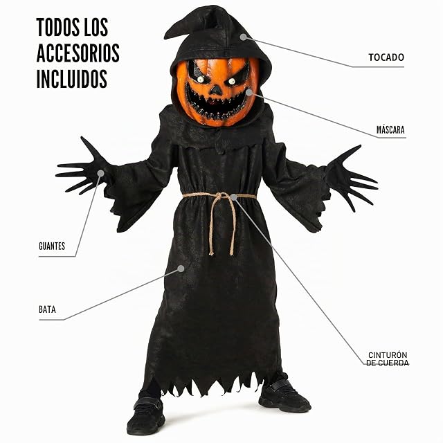 Foto 8 de 8 de Morph Disfraz Calabaza Niño, Disfraz Halloween Niño, 7-9 años