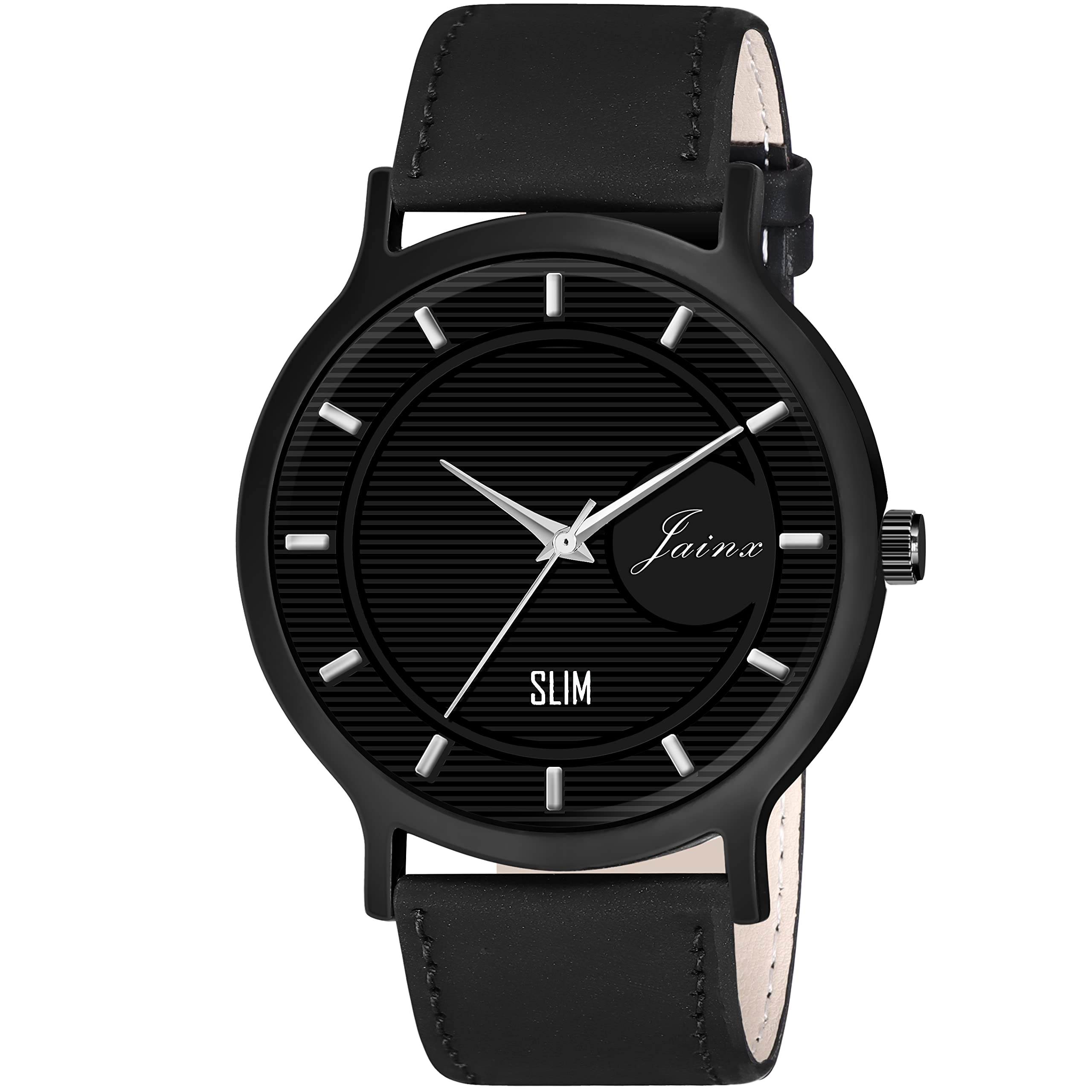 jainx Black Leather Strap Analog Wrist Watch for Men - JM7151 (B0C4F3D9Y1) Amazon Price History, Amazon Price Tracker