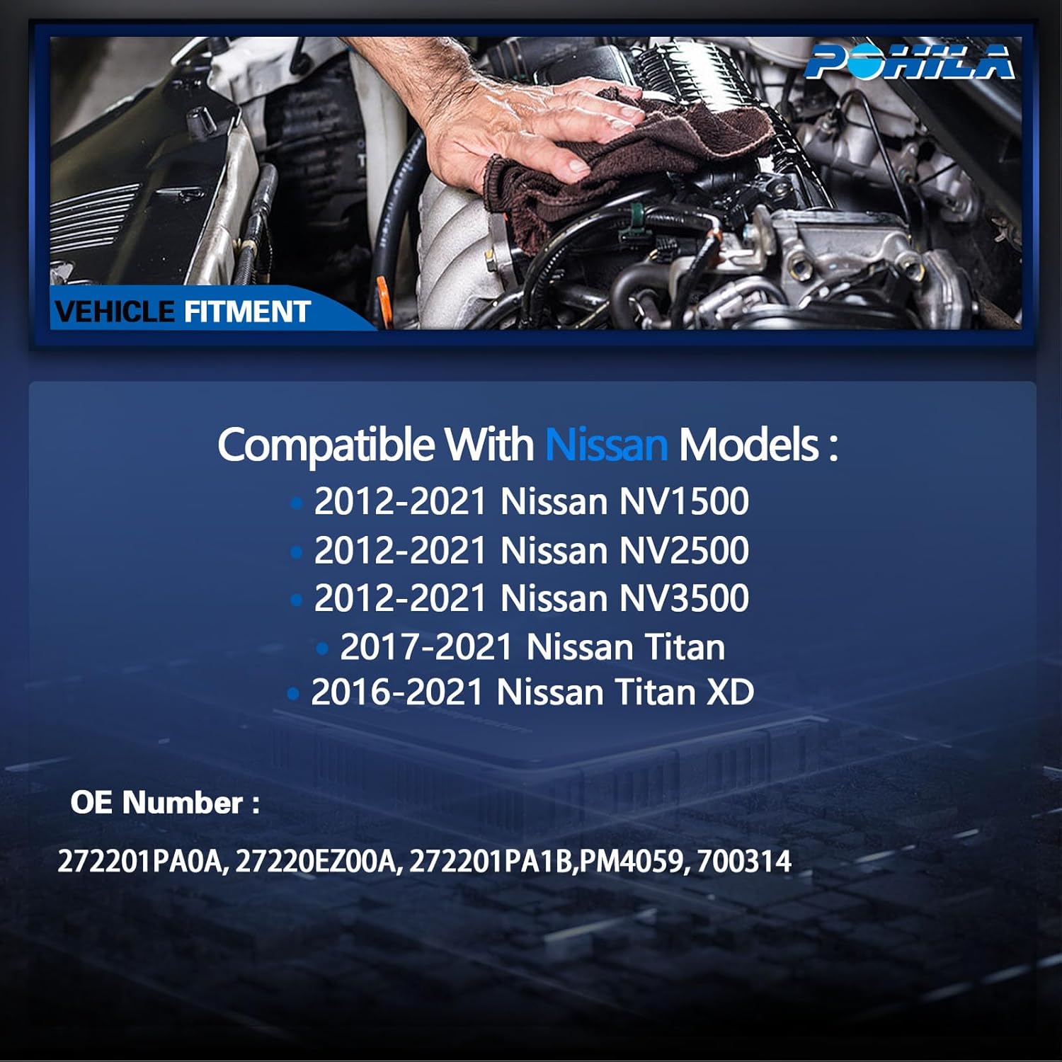 HVAC Heater Blower Motor 700314 with Fan Cage Compatible with Nissan NV1500,NV2500,NV3500 2012-2021, Titan XD 2017-2021,Titan XD 2016-2021 Replace PM4059 272201PA0A 27220EZ00A