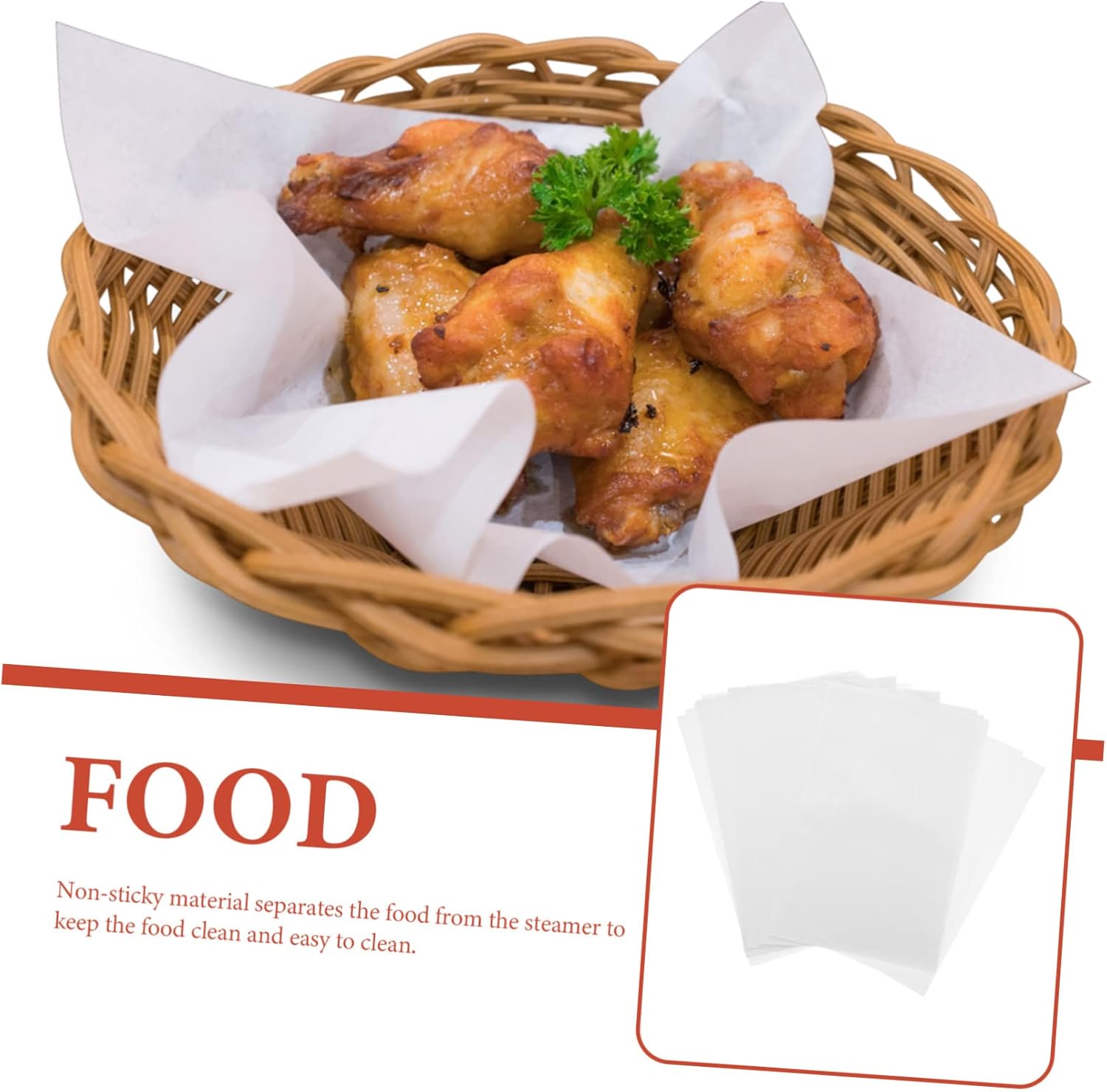 500pcs Kitchen Steamer Steaming Mat Cushion Food Supplies Supply Cake Deli Pans Heavy Cheesecake Fryer Bun Pad Parchment White Wrapping Picnic Perforated Non-Stick Stick Pizza (White 33X23cm)