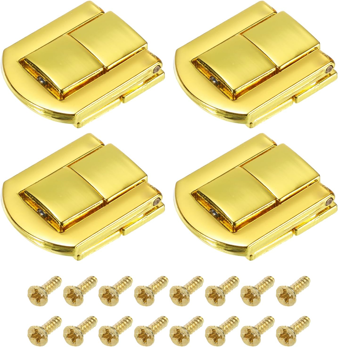 uxcell 4Pcs Toggle Catch Lock, 0.98" x 0.79" (LxW) Zinc Alloy Hasp Lock Latch Clasp for Jewelry Box Wooden Case, Black