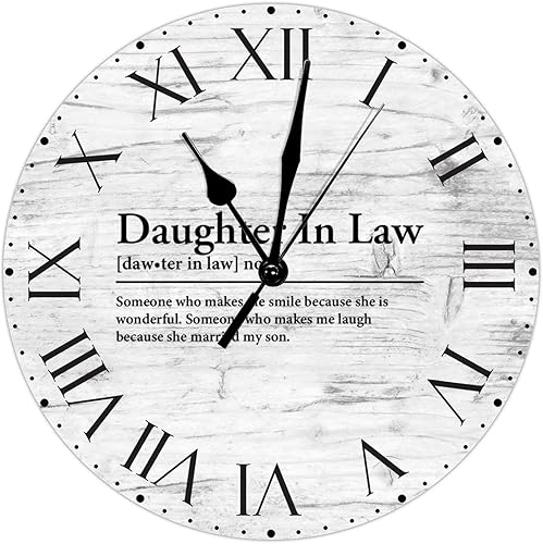 Miniatura 44 de Reloj de pared de PVC con definición de cuñado, reloj de pared redondo con citas espirituales, números romanos, tipografía, arte de pared, 8.8