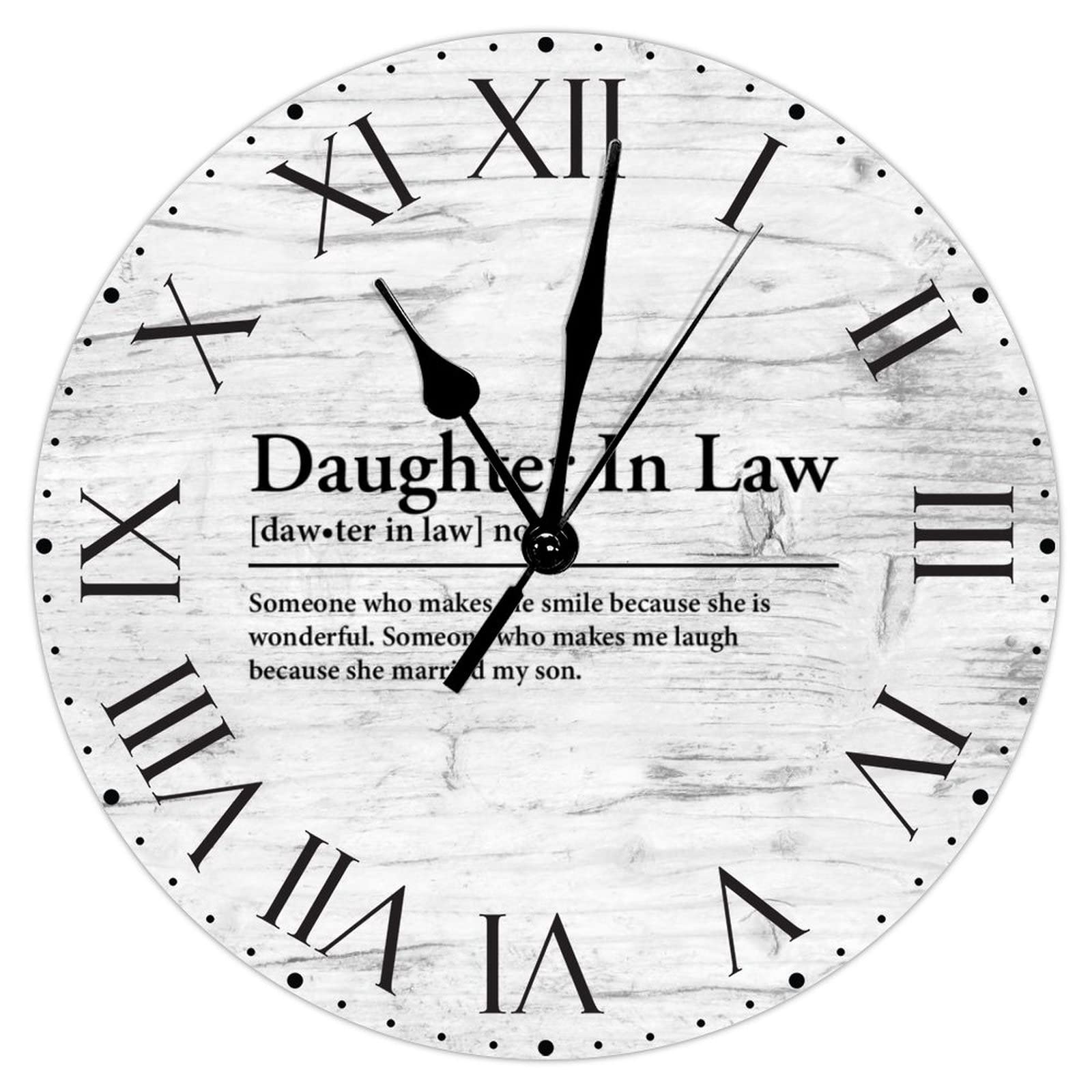 Horloge murale Daughter In Law, cadeau idéal pendule muette en PVC 30cm